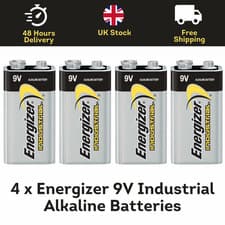 Image of 4x Energizer 9V Industrial Alkaline Batteries Smoke Alarm PP3 LR22 MN1604