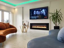 Image of 2025 Ultra-Widescreen 78” LED Electric Fire – Black or White Wall Inset Recess