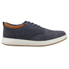 Image of Hush Puppies Bowen Mens Casual Leather Lace Up Trainers Navy