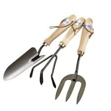 Image of Draper Carbon Steel Hand Fork, Cultivator And Trowel - Hardwood Handles 83993