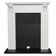 Image of Adam Harrogate Stove Fireplace in Pure White & Black, 39 Inch