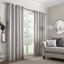 Image of Appletree Boutique Cassina Woven Jacquard Eyelet Lined Curtains