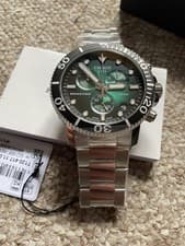 Image of TISSOT MENS WATCH SEASTAR 1000 CHRONOGRAPH GREEN DIAL - Never Worn, Brand New