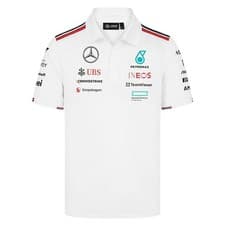 Image of Mercedes AMG Petronas F1 Team 2024 White Polo Tee Shirt
