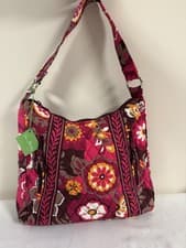 Image of Vera Bradley Carnaby Pink Floral Lisa B purse/bag Retired NWT Vintage