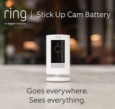 Image of Ring Stick Up Cam | Battery | HD Outdoor Wireless Camera System | White