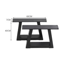 Image of 2x Heavy Duty Industrial Metal Legs Trapezium Frame For Dining Table Desk Bench