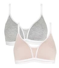 Image of Royce Posie Grey & Blush Pink Comfort Bra Wireless Moulded Cups 8019 Bras 2 Pack