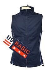 Image of US Basic Cromwell Ladies Soft Shell Body Warmer Gilet Navy Reflective Strips