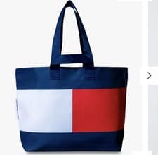 Image of The Tommy Hilfiger Tote Bag In Red White and Navy Made by Recycle Polyester New
