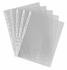 Image of A1 Portrait Punched Pockets Glass Clear Wallets Ring Binder File Sleeves X 25