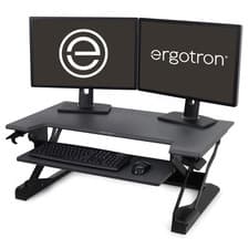 Image of Ergotron WorkFit-TL Sit-Stand Desktop Workstation Standing Desk Converter Black