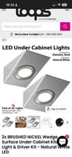 Image of 7x BRUSHED NICKEL Wedge Surface Under Cabinet Kitchen Light & Driver Kit