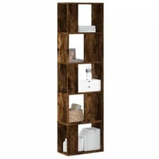 Image of WALPLUS Bookcase 5-Tier Smoked Oak 45x23.5x162.5cm Engineered Wood Storage