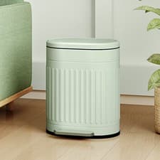 Image of Kitchen Pedal Bin, Metal Rubbish Bin with Soft-close Lid
