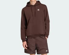 Image of adidas Originals Men's Trefoil Essentials Comfy Loose Hoodie Brown