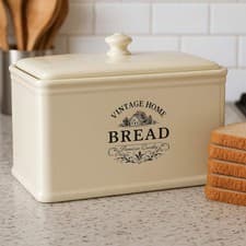 Image of Vintage Home Cream Ceramic Bread Bin