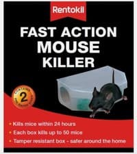 Image of Rentokil Mouse Killer Poison Trap Box Fast Action TWIN PACK Mice Rodent