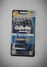 Image of Gillette Sensor 3 Comfort Disposable Razors for Men, Pack of 5 (60 shaves)