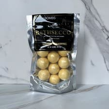 Image of Bath Bombs Gold Glitter Bathsecco Sparking Wine Scented Pack Of 10 x 15g Gift