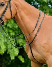Image of Collegiate Comfitec Opulux Plain Flat Running Martingale, Black, Brown, 4 Sizes.