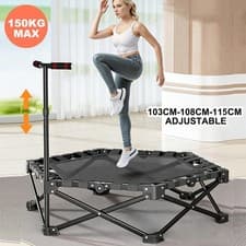 Image of 42" Foldable Trampoline Handrail Rebounder Folding Fitness Exercise Home Tool UK