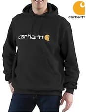 Image of Carhartt 100074 Chest Logo Hoodie Loose Fit Black (001)