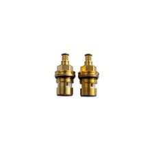 Image of ceramic 1/4 turn Tap Gland valve Pair Brass 10.5mm height Spline Tap basin WB616