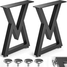 Image of Likapop 16'' Metal Table Legs, Sturdy Black Bench Legs, Suitable for DIY Coff...