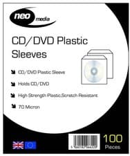Image of Neo Media 70 Micron CD DVD Sleeves - Crystal Clear Disc Protection Pockets