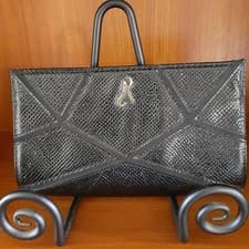 Image of Womens Clutch Evening Bag Black Satin Slim Sleek Lightweight Envelope Purse