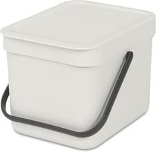 Image of Brabantia Sort & Go 6L Food Waste Bin With Handle Compost Caddy Light Grey -NEW