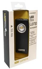Image of Lighthouse Rechargeable Mini Slimline 500 Lumens LED Torch/Lamp, L/HEM10BLKR