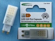 Image of LED G9 Dimmable Bell Lighting 3.5W 470lm 4000k Cool White = 42Watt