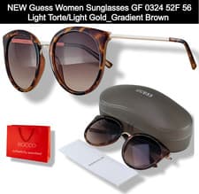 Image of NEW Guess Women Sunglasses Light Torte/Light Gold_Gradient Brown GF 0324 52F 56