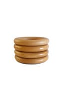 Image of 35mm Wooden Curtain Hook Rings with Eyes Mahogany, Oak, Natural Wood, White Uk