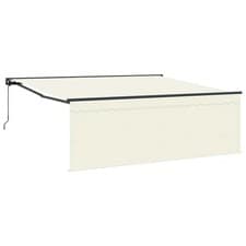 Image of vidaXL Retractable Awning Cream 400 x 300 cm Polyester and Aluminium, Adjustable