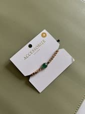 Image of Accessorize Green And Gold Bracelet New With Tags
