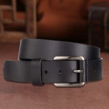 Image of Mens Genuine Leather Belt Belts Real New Buckle For Trouser Jeans Black Brown UK