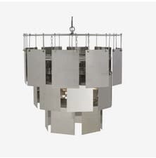 Image of RRP £2995 ANDREW MARTIN MARILYN CHANDELIER STEEL Kelly Hoppen Resource Decor