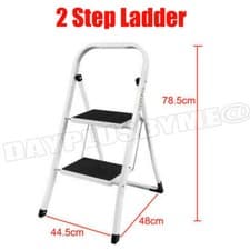 Image of Folding 1 2 3 4 Step Ladder Safety Non Slip Small Stool Ladders Kitchen DIY