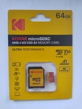 Image of KODAK microSDXC UHS-I U3 V30 A1 MEMORY CARD 64GB CLASS 10 ULTRA HD