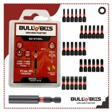 Image of 25mm Torx Screwdriver Bits T15–T40 Impact Rated + Free Bit Holder TX Range