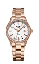 Image of New Ladies Rotary ‘Oxford’ rose PVD plated Quartz Date Watch LB05096/02 *no Box