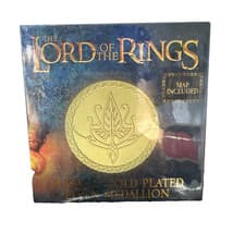 Image of The Lord Of The Rings 24 Karat Gold Plated Elven Medallion One of 2001 Numbered