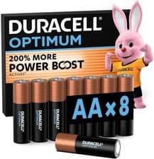 Image of Duracell Optimum AA 1.5V Alkaline Batteries MX1500 For High Power Devices
