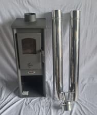 Image of Freestanding Stove Fire 6.1 kW set stainless flue pipes