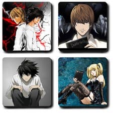 Image of Death Note - Coasters - Wood - mug - Anime Manga characters Light