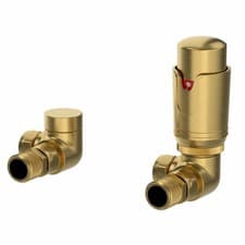 Image of Thermostatic Radiator Valves TRV Heated Towel Rail Angled Corner Straight Valve