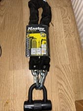 Image of Master Lock Chain Lock with Mini D-Lock 90cm x 14mm 8234EURDPRO NEW